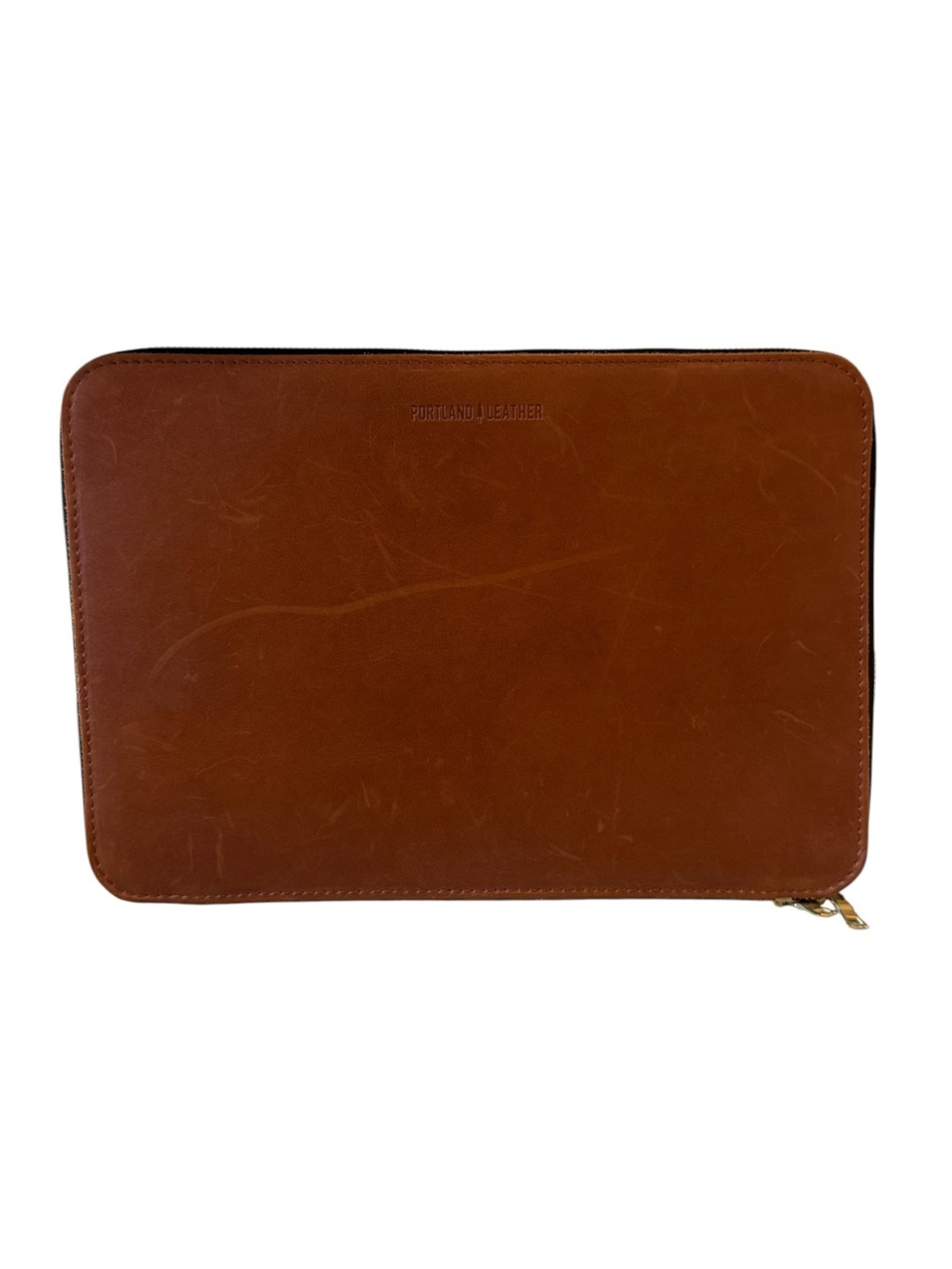 Portland Leather Goods - Brown Leather Laptop / IPad Zip Case